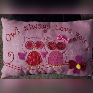 Pink Owl Decorative Pillow